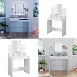 Schminktisch Ania Weiß 80 cm mit LED Beleuchtung Vicco