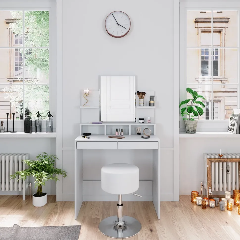 Schminktisch Ania Weiß 80 cm mit Hocker Vicco