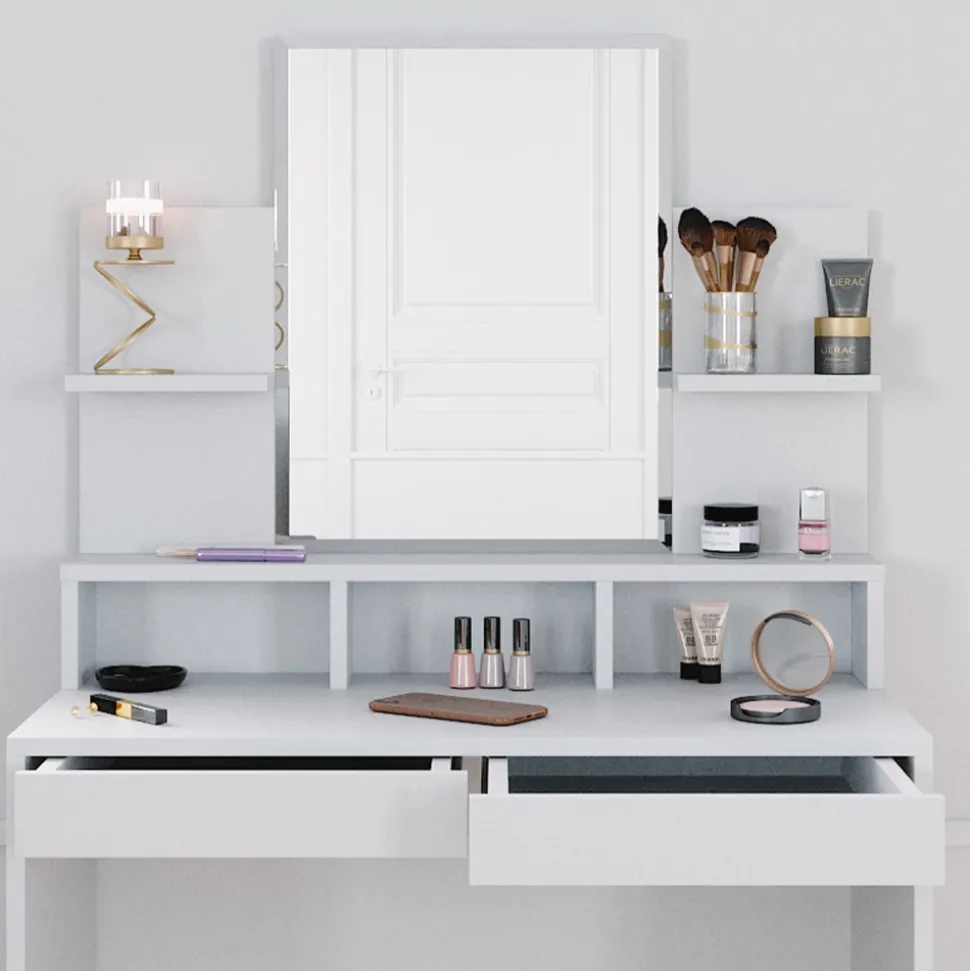 Schminktisch Ania Weiß 80 cm mit Hocker Vicco