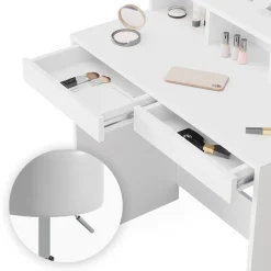 Schminktisch Ania Weiß 80 cm mit Hocker Vicco