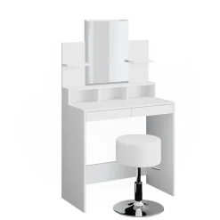 Schminktisch Ania Weiß 80 cm mit Hocker Vicco