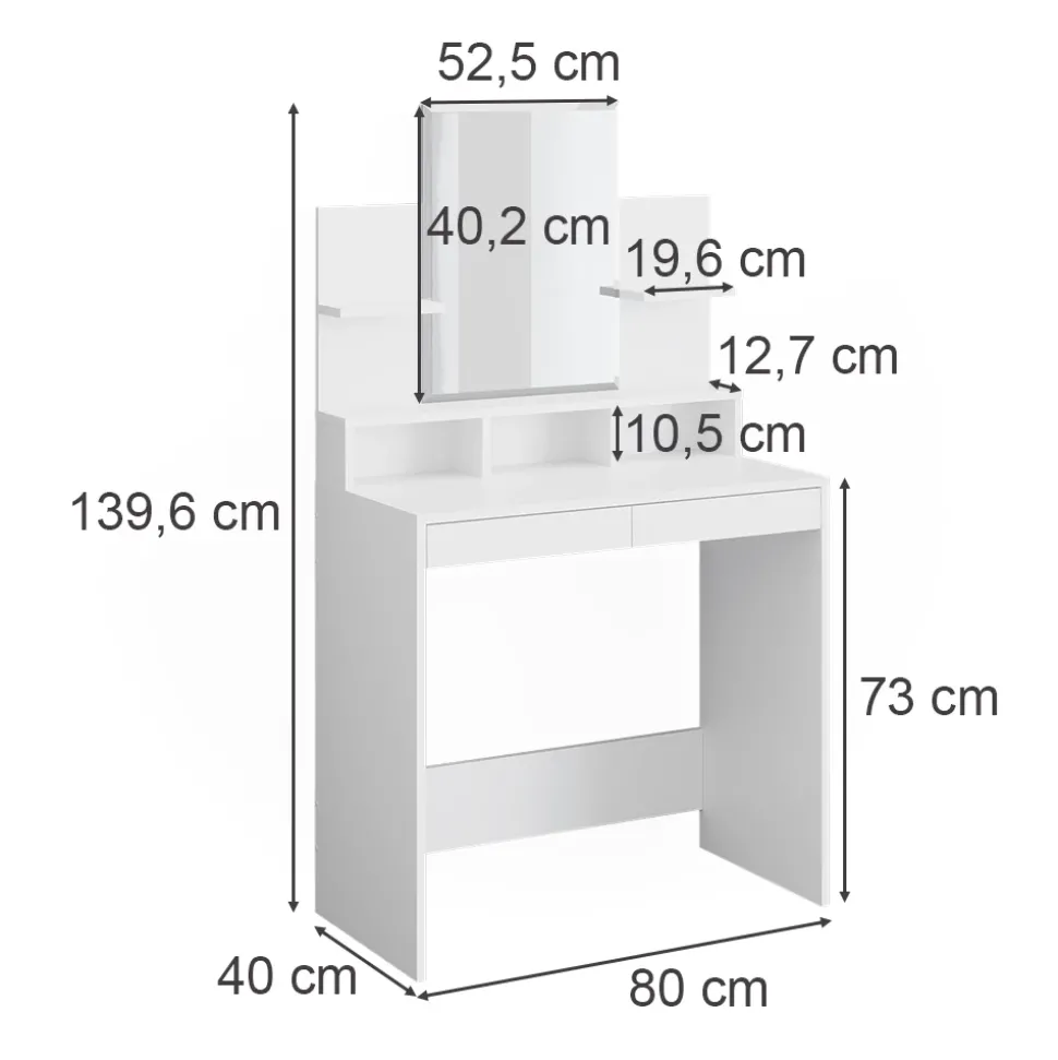 Schminktisch Ania Weiß 80 cm Vicco