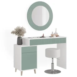 Schminktisch Arles Grün 120 cm mit Hocker Vicco