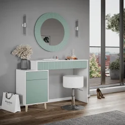 Schminktisch Arles Grün 120 cm mit Hocker Vicco
