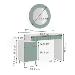 Schminktisch Arles Grün 120 cm Vicco