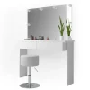 Schminktisch Azur Weiß 120 cm mit LED Beleuchtung und Hocker Vicco