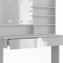 Schminktisch Azur Weiß 120 cm mit LED Beleuchtung Vicco