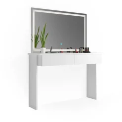 Schminktisch Azur Weiß 120 cm mit LED-Spiegel Vicco