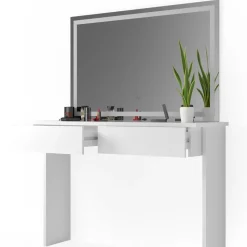 Schminktisch Azur Weiß 120 cm mit LED-Spiegel Vicco