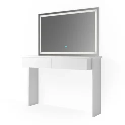 Schminktisch Azur Weiß 120 cm mit LED-Spiegel Vicco