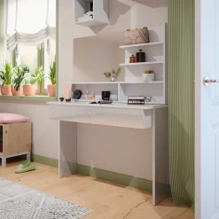 Schminktisch Azur Weiß 120 cm mit Spiegelregal Vicco