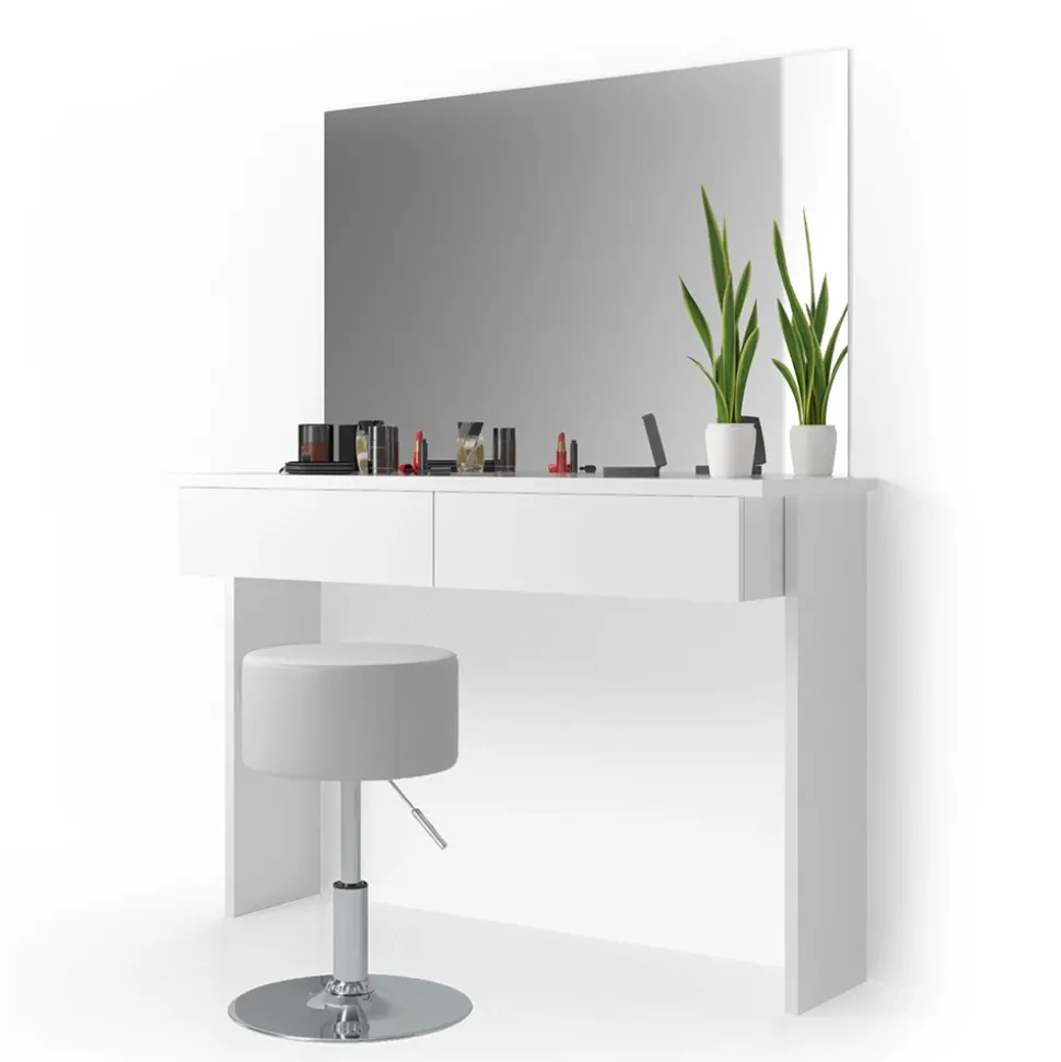 Schminktisch Azur Weiß 120 cm mit Hocker Vicco