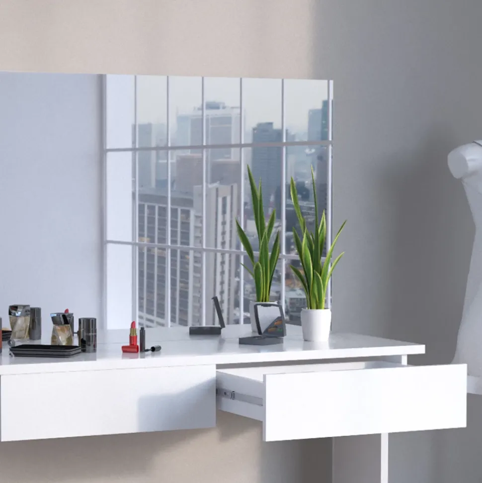 Schminktisch Azur Weiß 120 cm mit Hocker Vicco