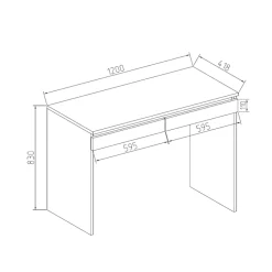 Schminktisch Emma Weiß 120 cm ohne Spiegel Vicco