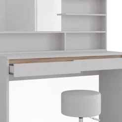 Schminktisch Emma Weiß 120 cm mit Spiegelregal & Hocker Vicco