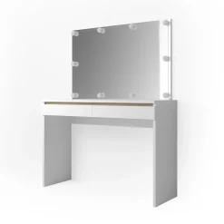 Schminktisch Emma Weiß 120 cm mit LED Beleuchtung Vicco