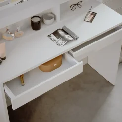 Schminktisch Emma Weiß 120 cm mit Spiegelregal Vicco