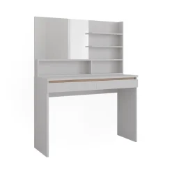 Schminktisch Emma Weiß 120 cm mit Spiegelregal Vicco