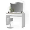Schminktisch Emma Weiß 120 cm mit LED-Spiegel und Hocker Vicco