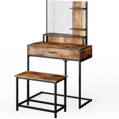 Schminktisch Fyrk Antikholz 80 cm mit Stuhl Vicco