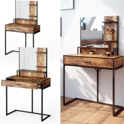 Schminktisch Fyrk Antikholz 80 cm Vicco