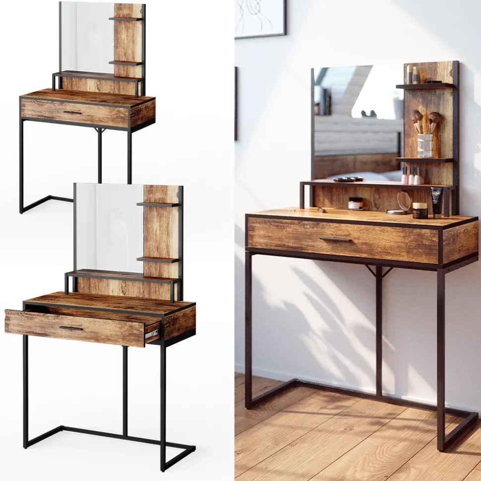 Schminktisch Fyrk Antikholz 80 cm Vicco