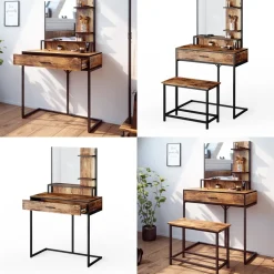 Schminktisch Fyrk Antikholz 80 cm Vicco