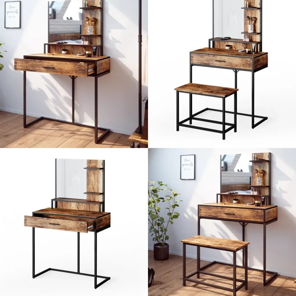 Schminktisch Fyrk Antikholz 80 cm Vicco