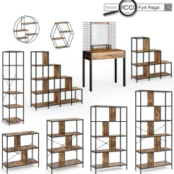 Schminktisch Fyrk Antikholz 80 cm mit LED-Lampen Vicco