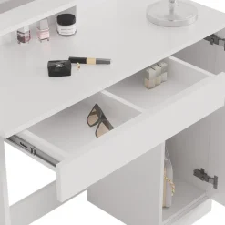 Schminktisch Julia Weiß 90 cm mit LED-Spiegel Vicco