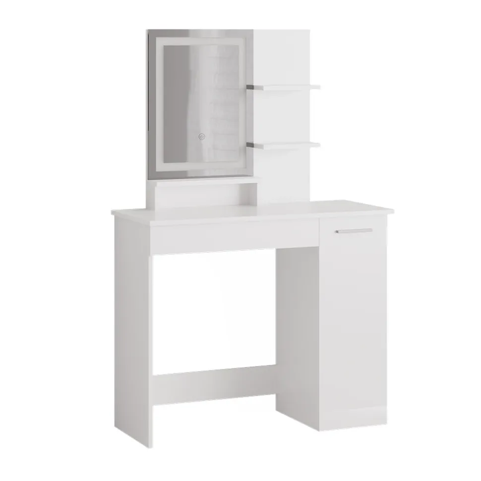 Schminktisch Julia Weiß 90 cm mit LED-Spiegel Vicco