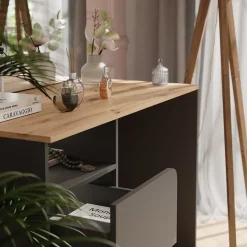 Schminktisch Karen Anthrazit/Artisan 110 cm mit Spiegel Vicco