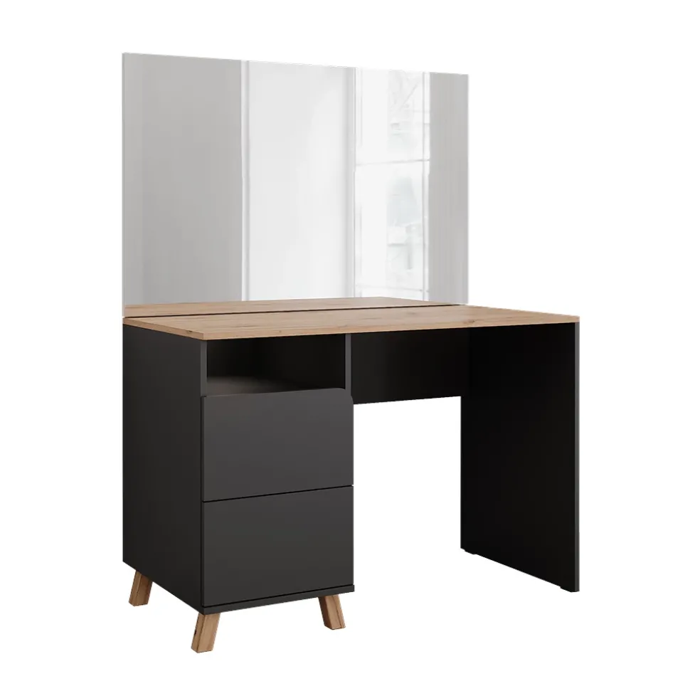 Schminktisch Karen Anthrazit/Artisan 110 cm mit Spiegel Vicco