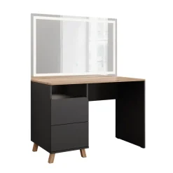 Schminktisch Karen Anthrazit/Artisan 110 cm mit LED-Spiegel Vicco