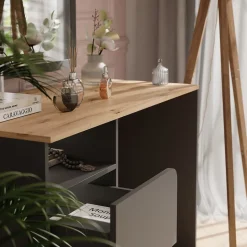 Schminktisch Karen Anthrazit/Artisan 110 cm mit Schubladen Vicco