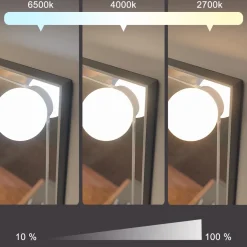 Schminktisch Karen Weiß/Artisan 110 cm mit LED-Lichterkette Vicco