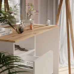 Schminktisch Karen Weiß/Artisan 110 cm mit LED-Spiegel Vicco