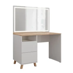 Schminktisch Karen Weiß/Artisan 110 cm mit LED-Spiegel Vicco