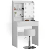 Schminktisch Laura Weiß 70 cm mit LED Beleuchtung und Hocker Vicco