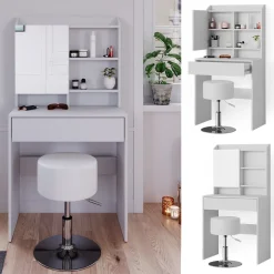 Schminktisch Laura Weiß 70 cm mit Hocker Vicco