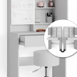 Schminktisch Laura Weiß 70 cm mit Hocker Vicco