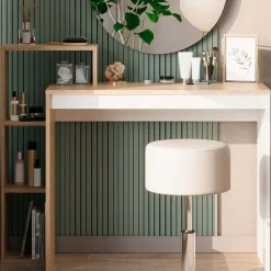 Schminktisch Leo Sonoma 100 cm mit Spiegel und Hocker Vicco