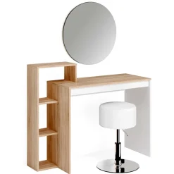 Schminktisch Leo Sonoma 100 cm mit Spiegel und Hocker Vicco