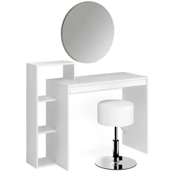 Schminktisch Leo Weiß 100 cm mit Spiegel und Hocker Vicco