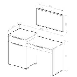 Schminktisch Lilli Weiß 135 cm Vicco