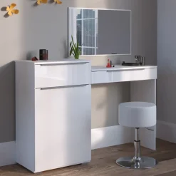 Schminktisch Lilli Weiß 135 cm mit Hocker Vicco