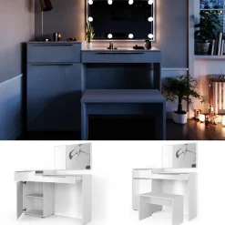 Schminktisch Lilli Weiß 135 cm mit Bank Vicco