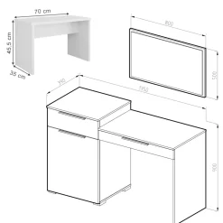 Schminktisch Lilli Weiß 135 cm mit Bank Vicco