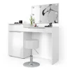 Schminktisch Lilli Weiß 135 cm mit LED Beleuchtung und Hocker Vicco