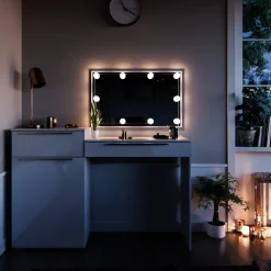 Schminktisch Lilli Weiß 135 cm mit LED Beleuchtung Vicco